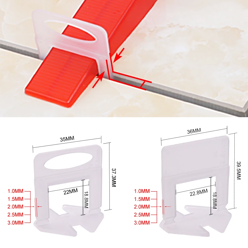 100pcs 1/1.5/2/2.5/3mm Ceramic - Tile Leveling Clip บทวิจารณ์และราคา
