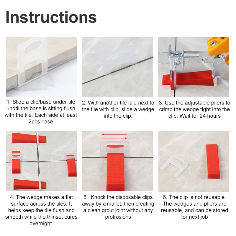 100pcs 1/1.5/2/2.5/3mm Ceramic - Tile Leveling Clip บทวิจารณ์และราคา